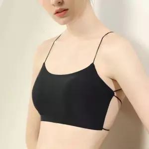 뒤태반전 브라탑 심리스 탑브라 더블크로스 뷰티백 브라패드 뽕브라 탑브라 (WB447B1)