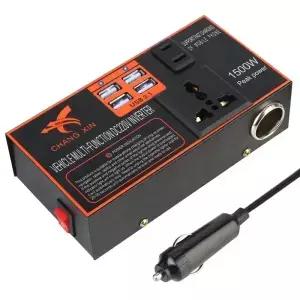 차량용 파워 인버터 어댑터 컨버터 시가 라이터 플러그 8포트 USB 충전기 DC 12V/24V에서 AC 110V/220V로