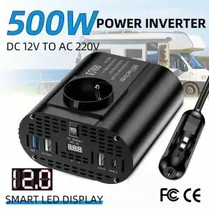 400W/500W/1500W 차량용 인버터 DC 12V에서 AC 220V 변환기 3USB 2.0 및 QC3.0 유럽 표준 소켓
