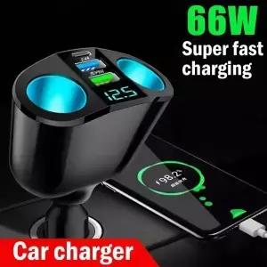 1개 120W QC3.0 차량용 충전기 12V/24V 듀얼 USB 전원 어댑터 고속 충전 라이터 소켓 대부분의 자동차