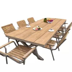 6인용 야외테이블세트 파라솔 펜션 정원 옥상 마당