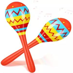 릴렉스자이언트 7.87인치 피에스타 나무 마라카스 2개 멕시코 뮤지컬 파티 생일 크리스마스 신코 드 마요
