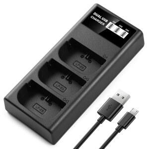 ENEGON LP-E6 LP-E6N LP-E6NH 트리플 슬롯 LCD USB 충전기: 캐논 EOS 5D MARK II III 및 IV 70D 5D 6D 80D 7D II 60D