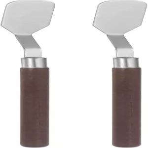 하핑턴 2개 팔레트 나이프 18mm 너비 스테인리스 스틸 플랫 주걱 페인팅 나무 손잡이 포함 아크릴 캔버스