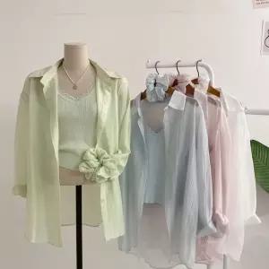 허니제이 [브리치] 3종세트 / 로힝 레이스 스크런치 니트 끈나시 루즈핏 셔츠(4color)