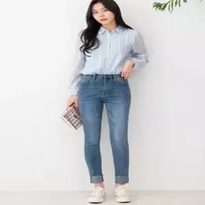 여성하이웨스트롤업워싱스판스키니청바지 703 여성하의 여자하의 여자바지 청바지 데님