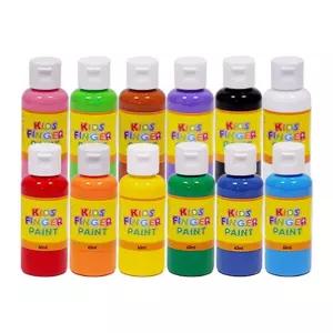 미술놀이 핑거페인트 60ml x 12색 세트 물감 물감놀이 유아미술 유아물감