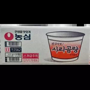 큰사발면 (농심 사리곰탕 111g 16개) 간편식사용 회식용 곰탕사리면 스키야키용 셀프바식당 잔치용