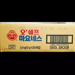 일회용마요네즈 (오쉐프 12g x200 2.4K) 식당전용 수제버거용 업소전용 샌드위치카페 마요네즈소스 개별포장마요