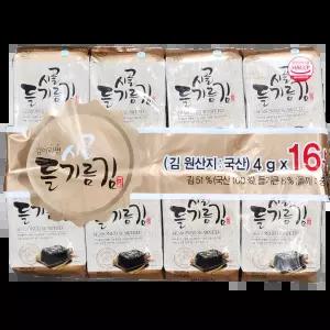 들기름도시락김 (4g x16입 64g) 밥도둑반찬용 쫄깃한맛 도시락용 업소용김 볶음밥용 밥반찬용