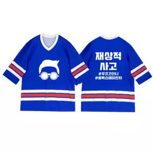 2026 싸이 콘서트 흠뻑쇼 코디 하키티 하키 티셔츠 준비물 드레스코드 블루 파랑 굿즈 커스텀 소량 제작