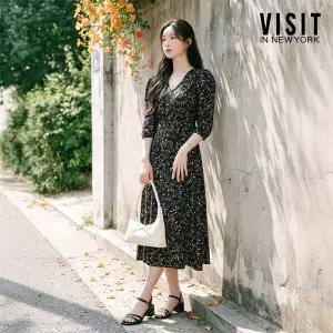 프린트 볼륨  롱 원피스 (7부소매)(VA4OP70)