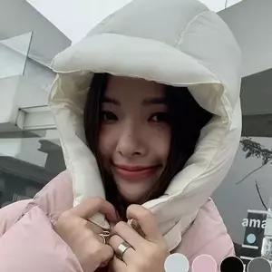 모자 넥 워머 패딩 후드 패딩 넥 워머