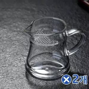 TBZ 투명한 거름망 일체형 유리물컵 320mlx2개 유리잔