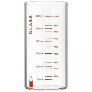 TBZ 내열유리 눈금패턴 실린더 유리컵 350ml 오렌지 물컵