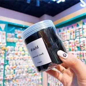 [하프클럽/]여성머리끈 블랙 50P 머리끈 대용량 헤어고무줄
