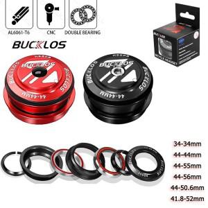 BUCKLOS 자전거 헤드셋 밀폐형 베어링 스티어링 박스 34/44/50.6/52/55/56mm 로드 바이크 (스트레이트/테이