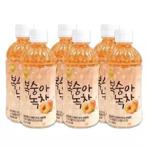 고품질 복숭아 녹차 340ml 6개 스위티 복숭아음료 (WB2368B)