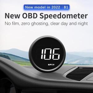 헤드 업 디스플레이 OBD2 HUD 속도계 자동차 프로젝터 알람 연료 소비 볼트 측정기 수온 게이지 AD B1