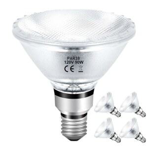 JAENMSA PAR38 할로겐 홍수 전구 90W 120V 4PCS 전구 E26 베이스로 디밍 가능 2700K 웜 화이트 실내외용 4050루멘