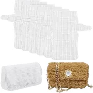 와돈 6Pcs DIY 플라스틱 메쉬 캔버스 시트 크로셰 지갑용 투명 자수 빈 바늘 포인트 공예 아크릴 실 니트 프로젝트 13.2x13.2 인치 13.2X13.2 Inch