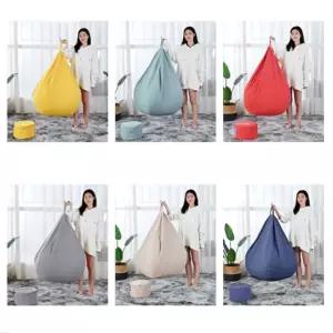 경량 대형 패브릭 빈백 의자 소파 안락 풋스툴 1인용 거실 귤색 80x110cm