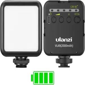 ULANZI VL49 2000mAh LED 비디오 라이트 3 콜드 슈 충전식 소프트 패널 DJI 호환 OSMO 소니 DSLR 캐논