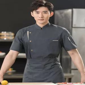 올렌토 여름조리복 메쉬 반팔 주방 유니폼 쉐프복 요리사복 스냅단추