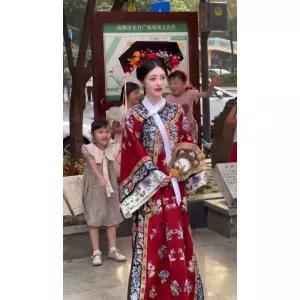 중국 전통 의상 치파오 코스프레 청나라 드레스 공주