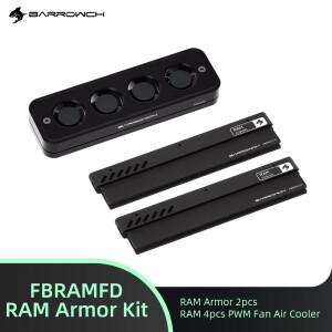 배로우 RAM  PWM 공기 냉각기 키트 FBRAMFD 방열판 2pcs PC 게임용 빌딩 용 4 팬 쿨러 DIY 블랙/실버