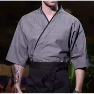 일식 쉐프복 주방 블랙 셰프복 유니폼 가운 야키 M 꽃과 재로 검게 갈다