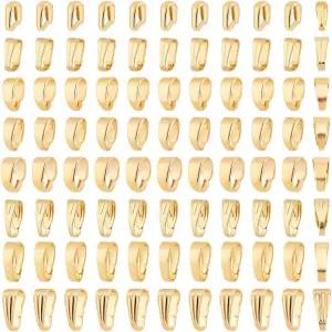 PH PandaHall 160pcs 18K 금도금 핀치 클립 베일 걸쇠 펜던트 커넥터 8가지 스타일의 황동 목걸이 스냅