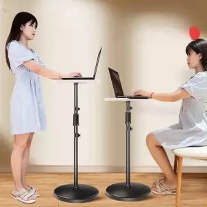 스탠딩책상 높이 조절 데스크 높낮이 리프트 접이식 높이조절 1 굵은 삼각대 나무 쟁반 90cm 트레이형