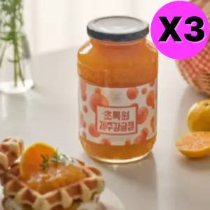 초록원 제주 감귤잼 과일잼 대용량 1kg X 3 와플 시럽 BNS