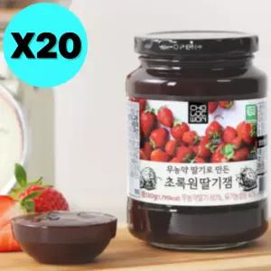 초록원 딸기잼 대용량 과일잼 580g X20 업소용 카페용 BNS