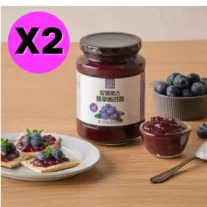 초록원 저당 알룰로스 블루베리잼 500g X2개 저칼로리 BNS