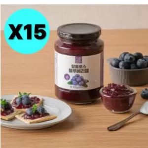 초록원 저당 알룰로스 블루베리잼 대용량 500g X 15개 BNS
