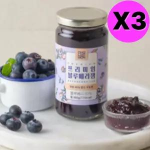 초록원 저당 당을 줄인 블루베리잼 과일잼 380g X 3개 BNS