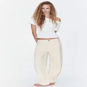 ZARA TRF 미드라이즈 배기 벌룬 청바지 - 스크래치 화이트 5762/040/251