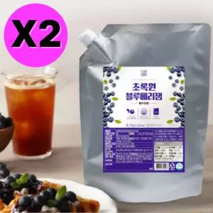 초록원 블루베리 잼 시럽 파우치형 대용량 1kg X 2개 BNS