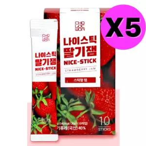 초록원 나이스틱 딸기잼 스틱형 일회용 잼 10개입 X 5 BNS