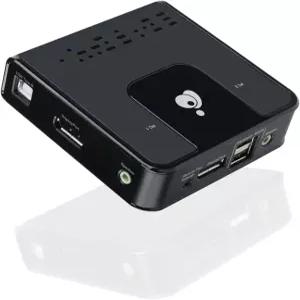 IOGEAR 2포트 디스플레이포트 KVM 스위치 4K 60Hz 단축키 또는 원격 버튼 USB 2.0 마우스 허브 및 주변