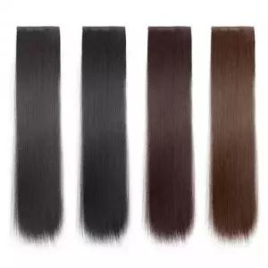 롱 헤어 붙임머리 똑딱이 부분 가발 3개 세트 60cm