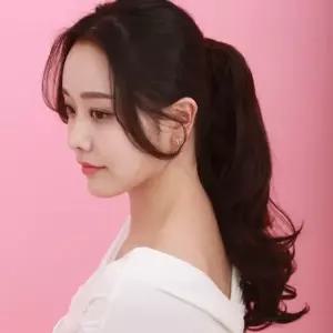 포니테일 세미롱 웨이브 집게핀 가발