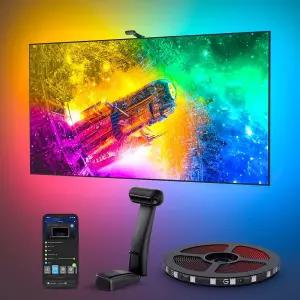 듀얼 카메라가 장착된 고비 인비주얼 TV LED 백라이트 T2 55-65인치 11.8피트 RGBIC Wi-Fi 스트립 조명