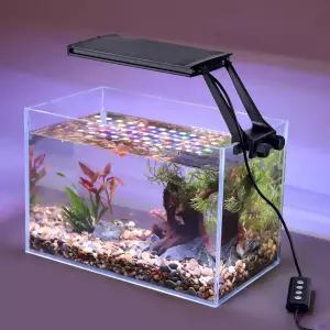 24시간 연중무휴 조명 수족관 LED 일출일광달빛 및 DIY 모드 7가지 색상의 조절 가능한 타이머/밝기 어항