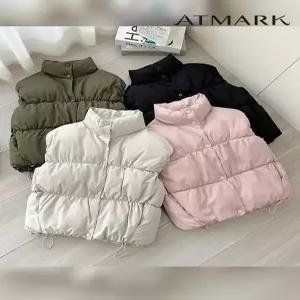 [앳마크]ATMARK (77까지)숏투버튼하이넥패딩베스트