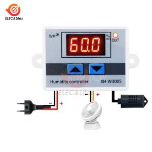 W3005 디지털 습도계 컨트롤러 DC 12V 24V AC 110-220V 10A 릴레이 전압 조정기 센서