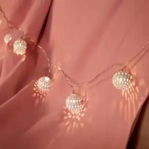 10구 USB LED 화이트볼 가랜드 전구(2m) (웜색)