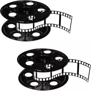 필름스트립 센터피스가 있는 비슬 무비 릴 15피트 2캔 얇은 플라스틱 3D 시네마 레드카펫 이벤트 및 극장